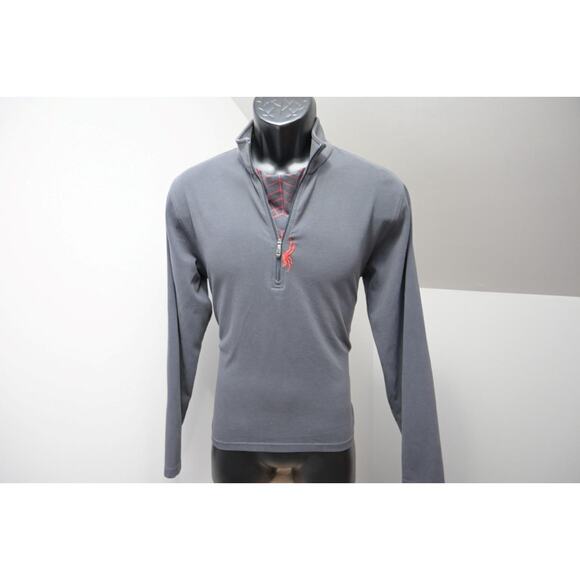 Spyder Fleece Jacket 1/4 Zip Gray Performance Long Sleeve Mens Size Small - Picture 4 of 8